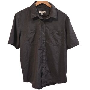 Orvis Short Sleeve Charcoal Gray Button Down Tech Shirt Size Medium